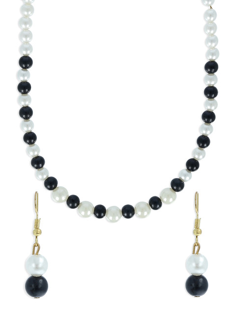 

AKSHARA Girls White & Black Handcrafted Beaded Jewellery Set