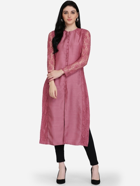 

Ojjasvi Women Pink Solid Straight Kurta