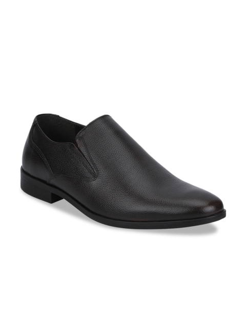 

Red Tape Men Coffee Brown Solid Leather Formal Slip-Ons