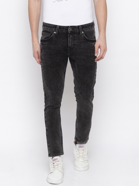 

SPYKAR Men Black Tapered Fit Mid-Rise Clean Look Jeans