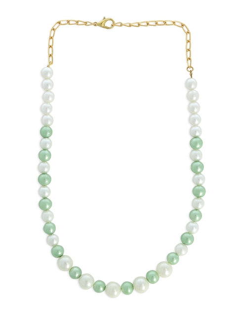 

AKSHARA Girls White & Green Synthetic Handcrafted Necklace