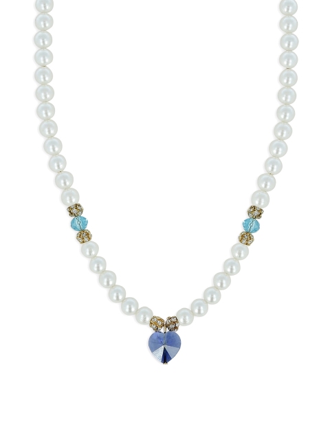 

AKSHARA Girls Blue & White Synthetic Handcrafted Necklace