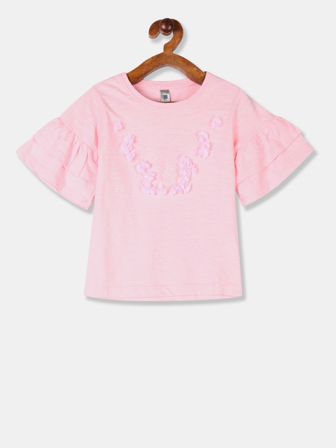 

Cherokee Girls Pink Solid Pure Cotton Top