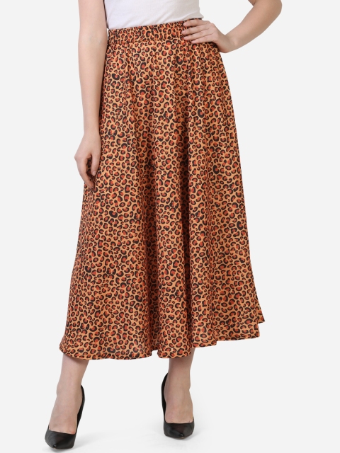 

Smarty Pants Women Peach-Coloured & Black Animal Printed A-Line Maxi Skirt