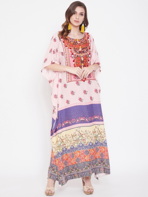 

The Kaftan Company Women Pink Printed Maxi Dress