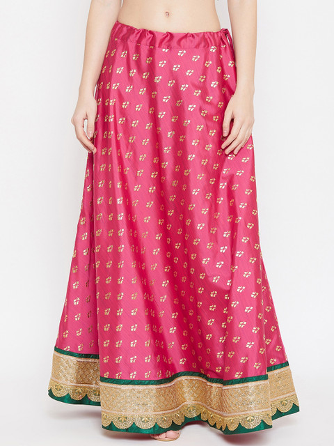 

studio rasa Women Fuchsia Printed Flared Maxi Skirt