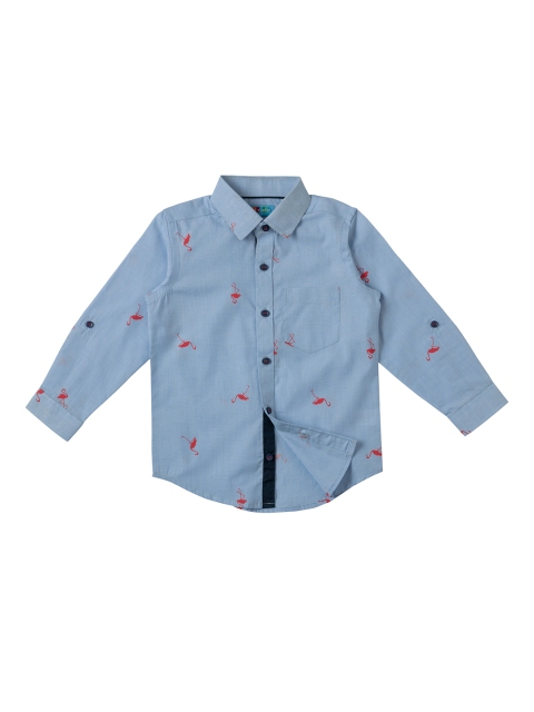 

Kid Studio Boys Blue Comfort Regular Fit Printed Casual Shirt