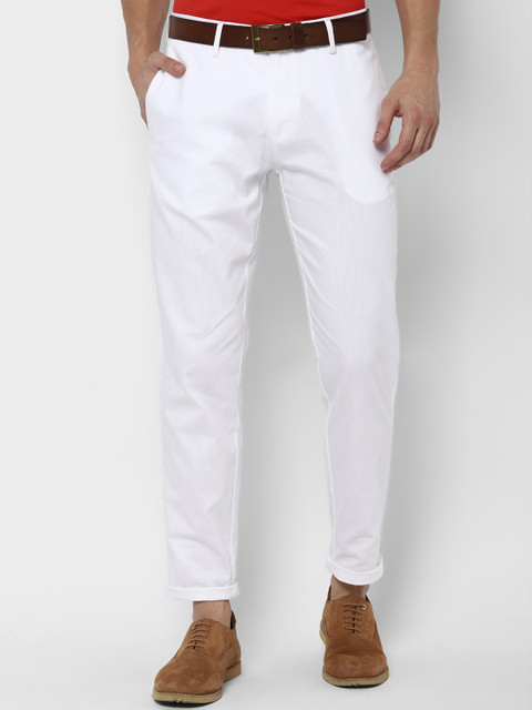 

Allen Solly Men White Slim Fit Solid Formal Trousers