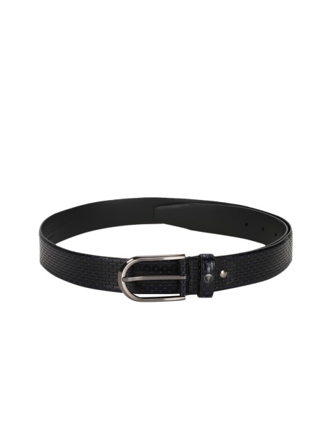 

Van Heusen Men Black Textured Leather Belt