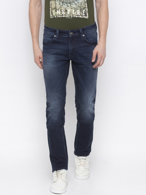 

SPYKAR Men Blue Tapered Fit Mid-Rise Clean Look Jeans