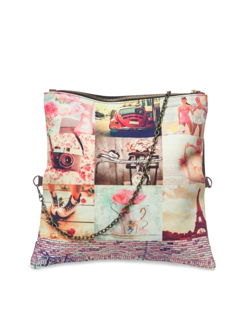 

BandBox Multicoloured Printed Foldover Clutch, Multi