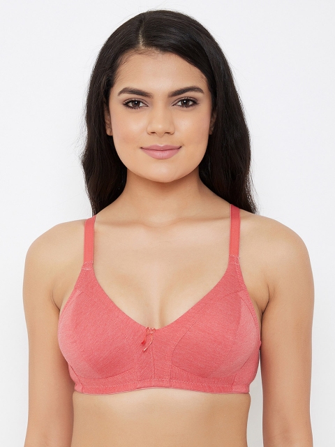 

Clovia Coral Pink Solid Non-Wired Non Padded Everyday Bra BR2057P1632B