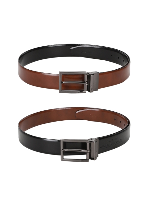 

Van Heusen Men Set of 2 Solid Leather Reversible Belts, Brown