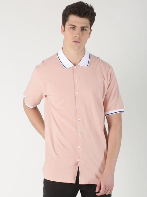 

Blue Saint Men Pink Regular Fit Solid Casual Shirt