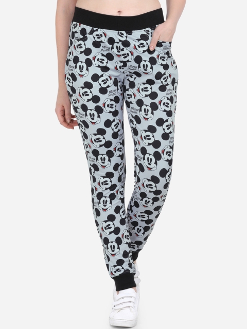 

Yuvraah Women Blue & Black Printed Slim-Fit Joggers