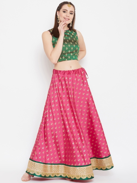 

studio rasa Green & Pink Ready to Wear Lehenga with Blouse