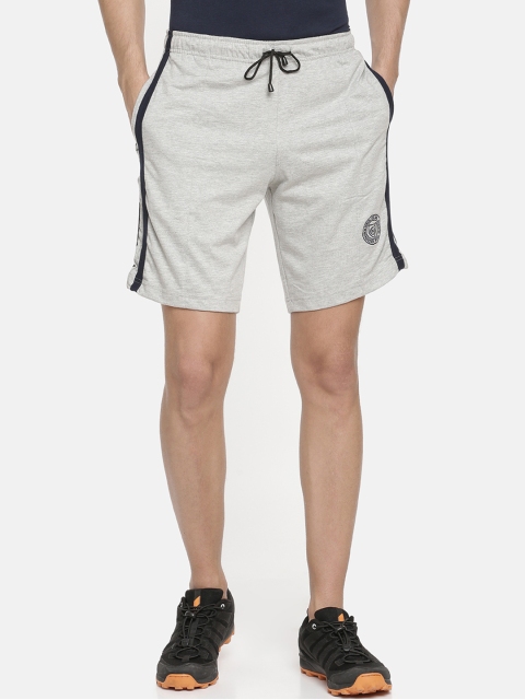 Macroman M-Series Men Grey Melange Solid Regular Fit Sports Shorts