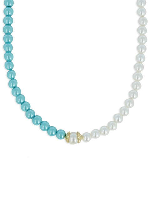 

AKSHARA Girls White & Blue Synthetic Handcrafted Necklace