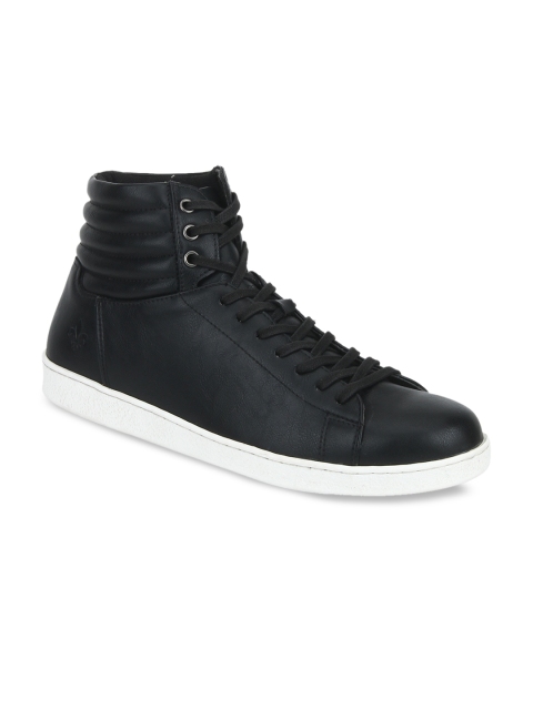 

Bond Street By Red Tape Men Black Solid Synthetic Mid-Top Sneakers
