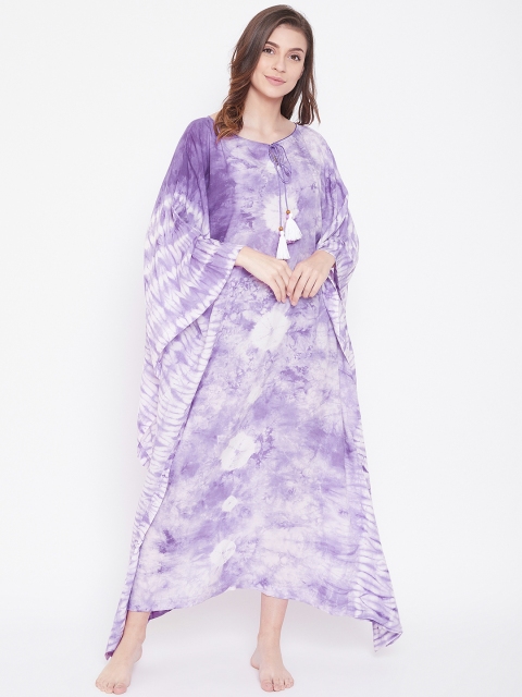 

The Kaftan Company Purple Printed Nightdress