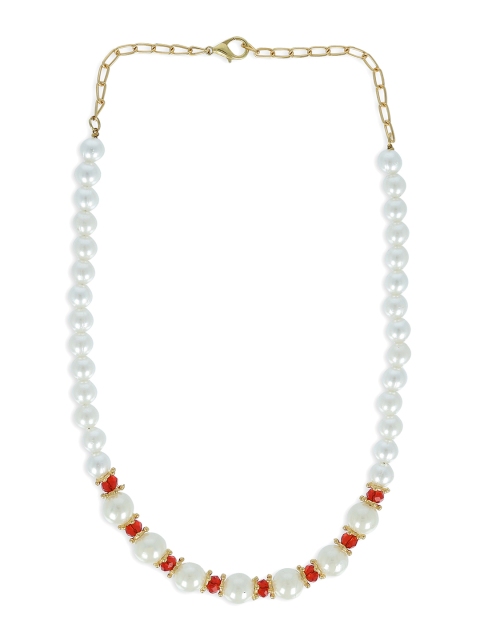 

AKSHARA Girls White & Red Synthetic Handcrafted Necklace