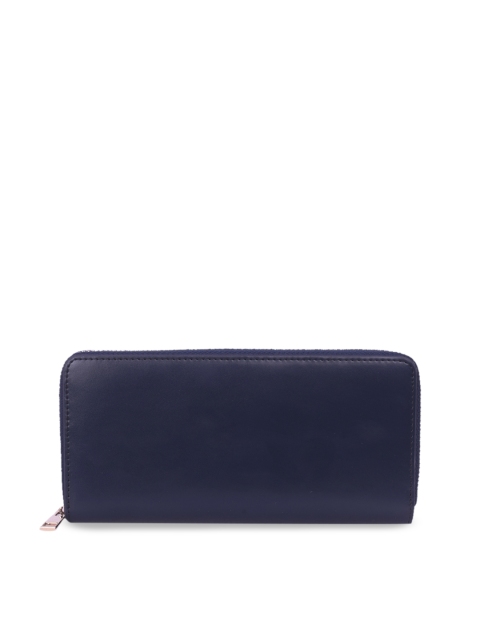 

Bagkok Women Blue Solid Zip Around Wallet