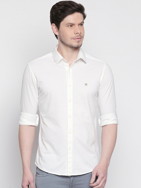 

Mufti Men White Slim Fit Solid Casual Shirt