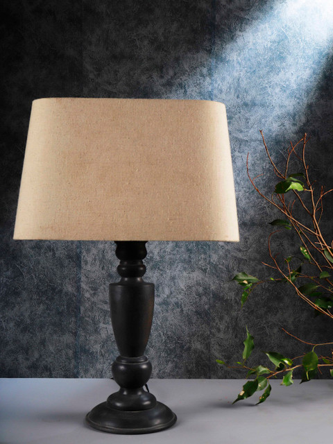 

Grated Ginger Beige Solid Bedside Table Lamp with Shade