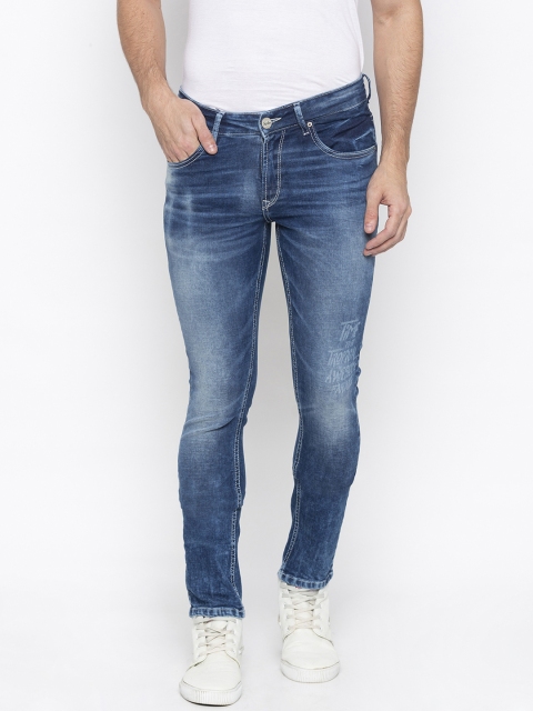 SPYKAR Men Blue Skinny Fit Low-Rise Low Distress Jeans