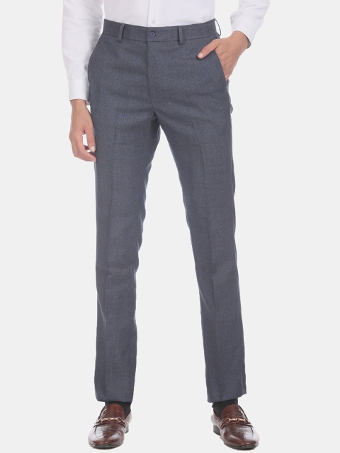 

Excalibur Men Navy Blue Slim Fit Solid Formal Trousers
