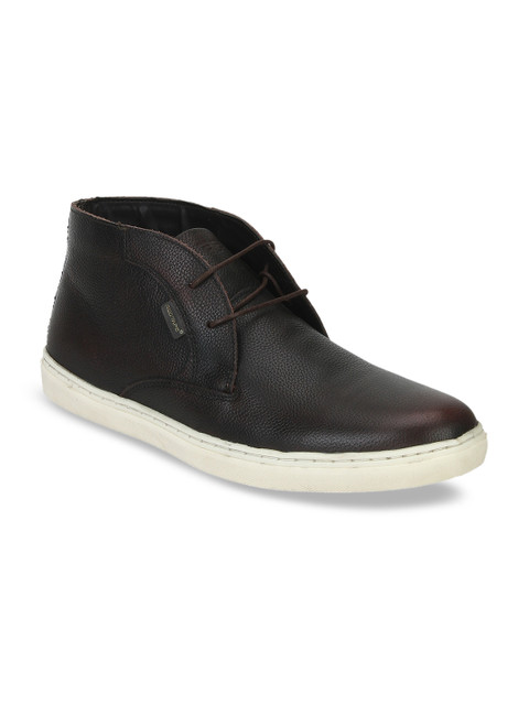 

Red Tape Men Coffee Brown Solid Leather Mid-Top Sneakers