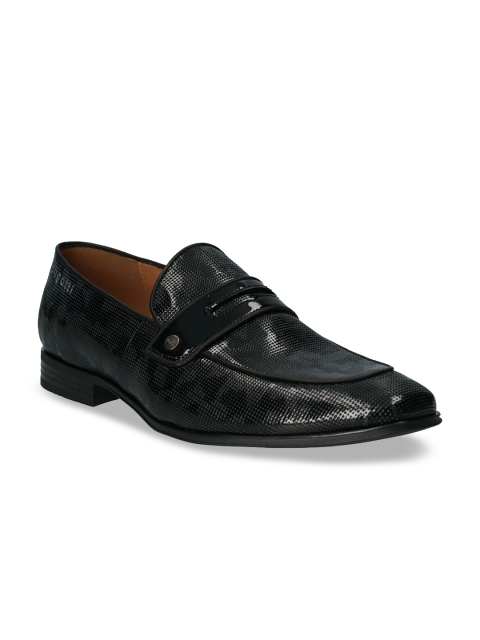 

Bugatti Men Black Textured Formal Loafers