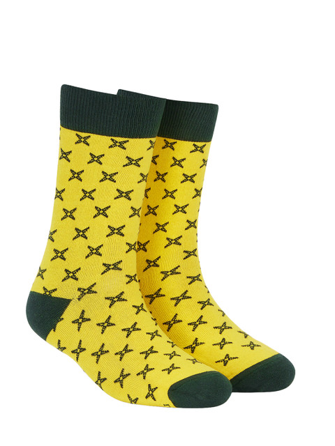 

Dynamocks Unisex Yellow Patterned Pop Calf-Length Socks