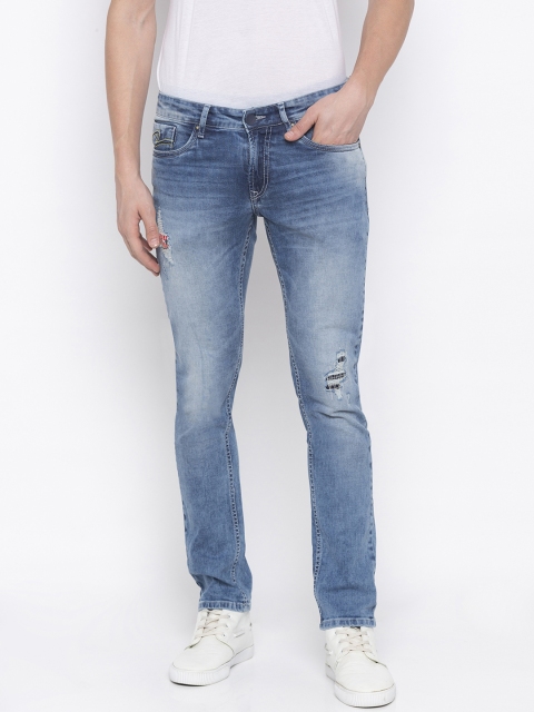 

SPYKAR Men Blue Skinny Fit Low-Rise Low Distress Jeans