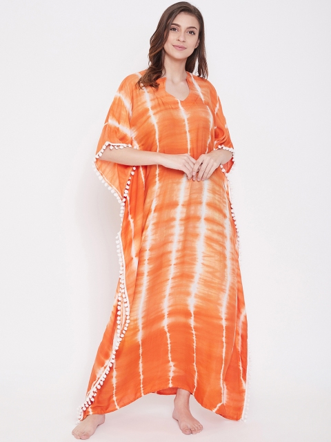 

The Kaftan Company Orange Printed Nightdress