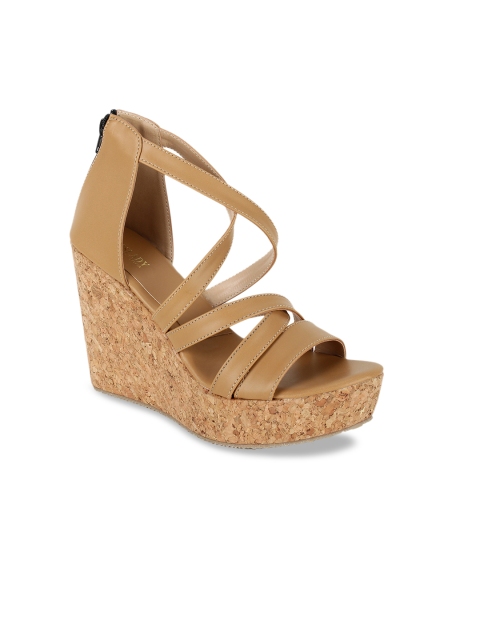 

SCENTRA Women Tan Brown Solid Wedges