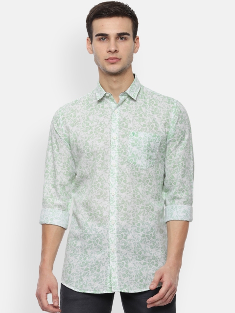 

Van Heusen Sport Men Green & Off-White Slim Fit Printed Casual Shirt
