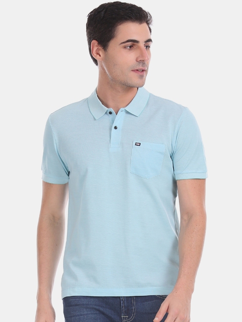 

Arrow Sport Men Sea Green Solid Polo Collar T-shirt