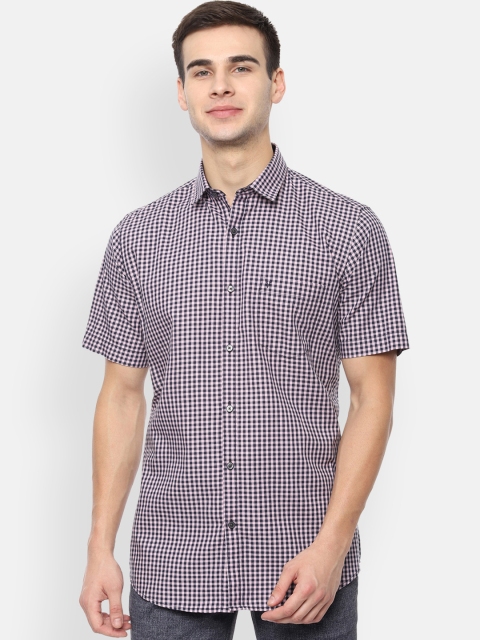 

Van Heusen Sport Men Navy Blue & Pink Slim Fit Checked Casual Shirt