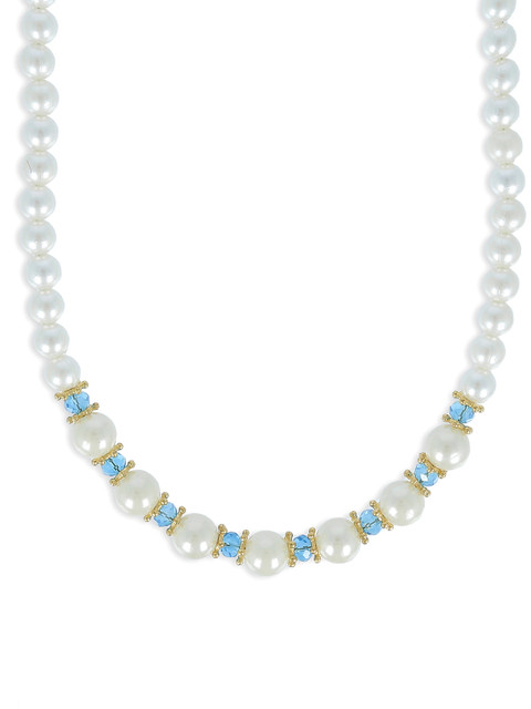 

AKSHARA Girls Blue & White Synthetic Handcrafted Necklace