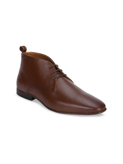 

Red Tape Men Brown Solid Leather Formal Derbys