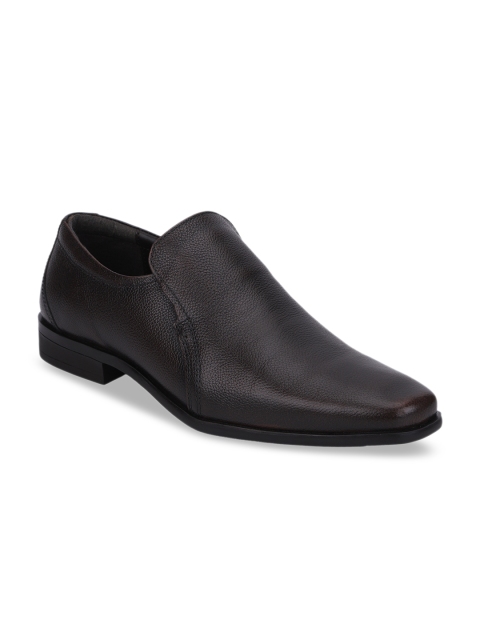 

Red Tape Men Coffee Brown Solid Leather Formal Slip-Ons