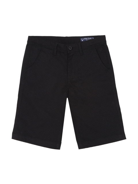 

Allen Solly Junior Boys Black Solid Regular Fit Regular Shorts
