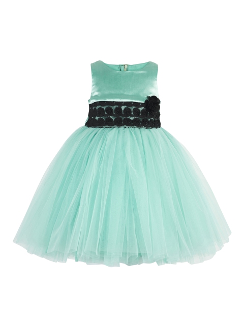 

Toy Balloon kids Girls Sea Green Solid Fit and Flare Dress