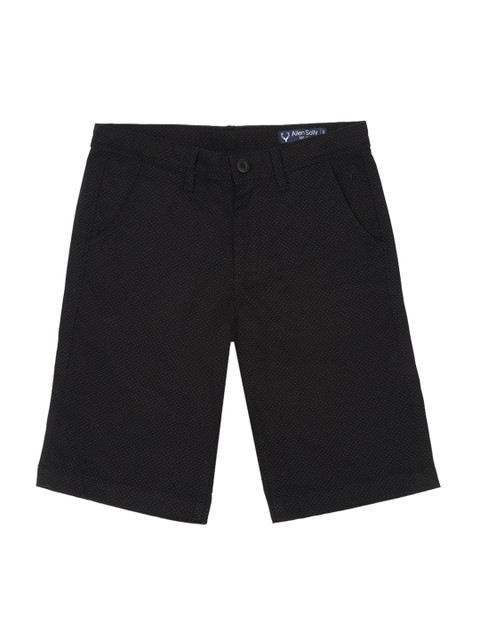 

Allen Solly Junior Boys Black Solid Regular Fit Regular Shorts
