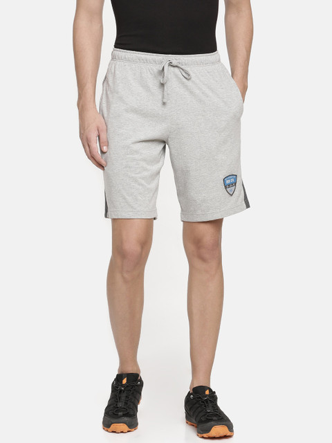 

Macroman M-Series Men Grey Melange Solid Regular Fit Sports Shorts