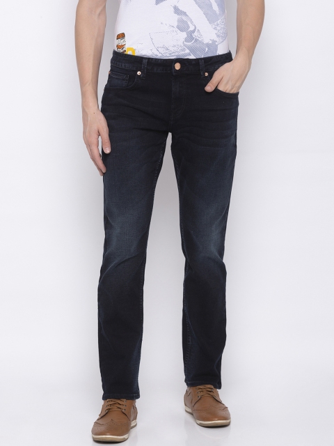 

SPYKAR Men Navy Blue Straight Fit Mid-Rise Clean Look Jeans