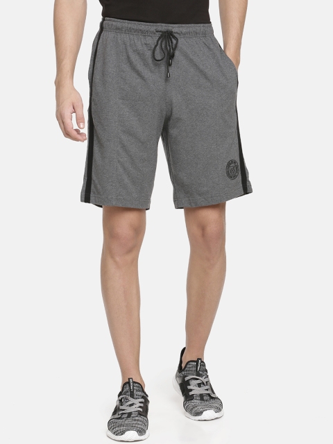 

Macroman M-Series Men Charcoal Grey Solid Regular Fit Sports Shorts