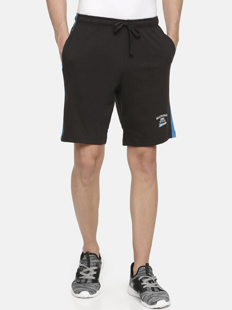 

Macroman M-Series Men Black Solid Regular Fit Sports Shorts