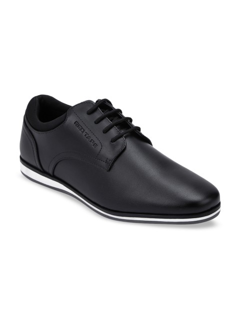 

Red Tape Men Black Solid Derbys